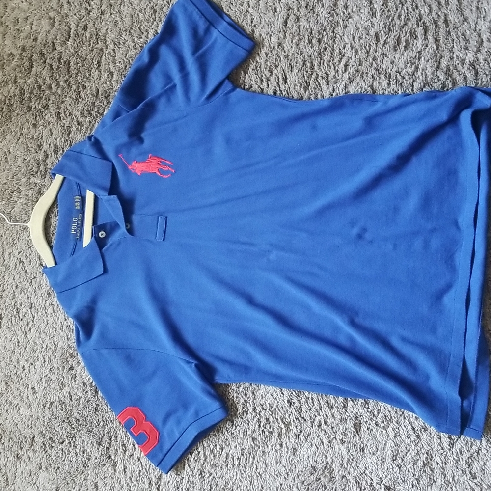 Polo Ralph Lauren Boys XL 18-20 cotton mesh Heritage Royal shirt